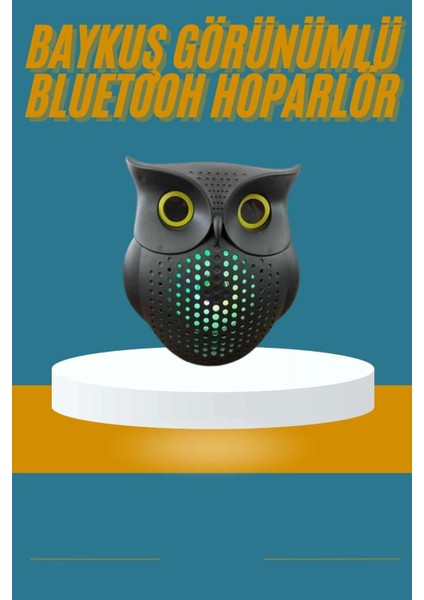 Baykuş Görünümlü Işıklı Bluetooth Speaker Bluetooth Hoparlör