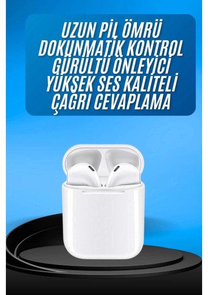 Kablosuz Bluetooth Kulaklık Yeni Nesil Android ve Ios Uyumlu Kulaklık Beyaz
