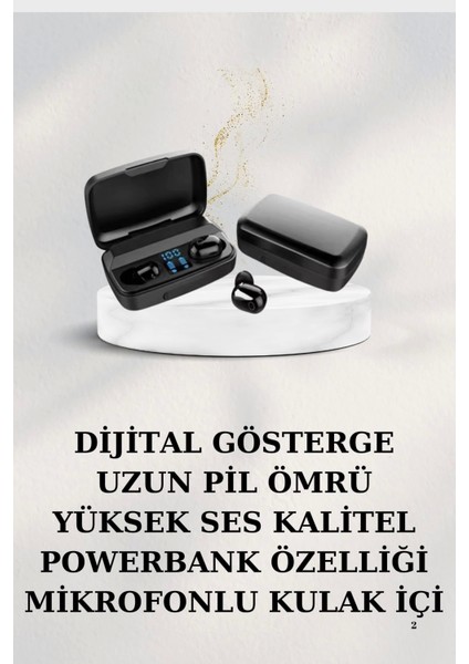 Dijital Göstergeli Bluetooth Kulaklık Kablosuz Tws Stereo Bluetooth 5.0