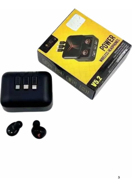 Kablosuz Bluetooth Kulaklık Powerbank Özellikli Göstergeli Hd Mikrofon