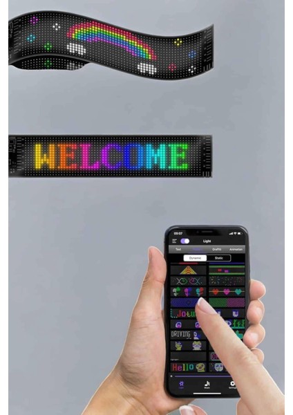 Otomobil Uyumlu LED Matrix Dijital Ekran Bluetooth Bağlantılı 16X24
