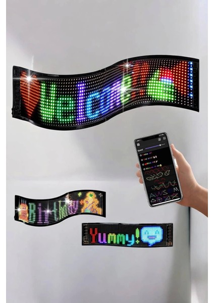 Otomobil Uyumlu LED Matrix Dijital Ekran Bluetooth Bağlantılı 16X24