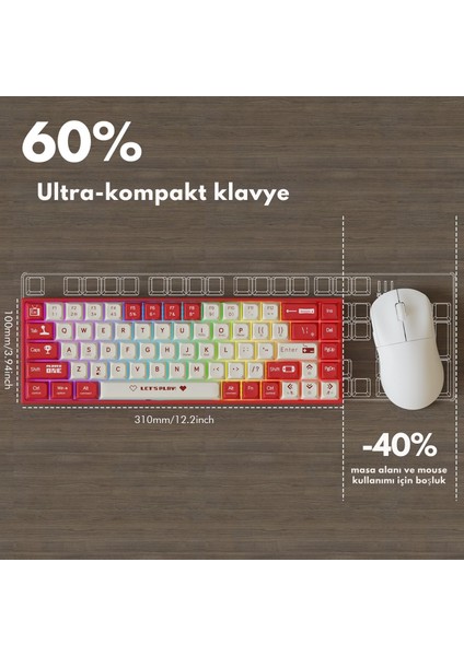 AK680 Kablolu %65 Boy Mekanik Oyuncu Klavyesi-Rainbow Aydınlatma Hot-Swap fiyatları