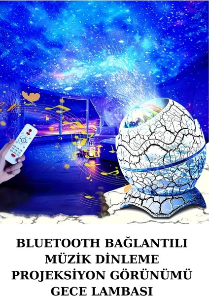 Dinozor Yumurtası Gece Masa Lambası Bluetooth Hoparlör 14 Renk Seçeneği