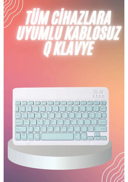 Bluetooh Wıreless Keyboard Siyah Q Klavye Ios Ipad Android Windows Uyumlu
