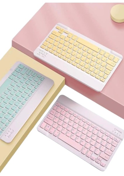 Bluetooh Wıreless Keyboard Siyah Q Klavye Ios Ipad Android Windows Uyumlu