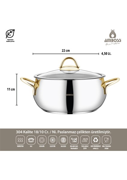 Stone Gold 8 Parça Çelik Tencere Seti - STN 6992 fırsatları