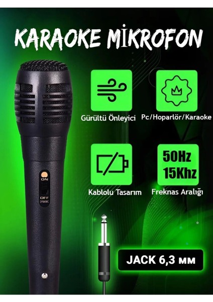 Karaoke Mikrofon Kablolu Mikrofon 6.5 mm Karaoke Mikrofonu