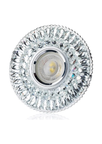 Cata Ct 6583 Hanımeli LED Çerçeveli Günışığı Kristal Cam Spot Kasa - Priz ve Anahtar Için Uyumlu Çerçeve