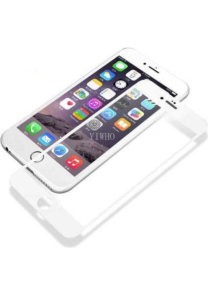 iPhone Uyumlu 8 Plus Zore 3D Muzy Temperli Cam Ekran Koruyucu-Beyaz