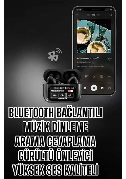 Yeni Nesil Bluetooth Kulaklık Ekranlı Yüksek Ses Kaliteli Uzun Şarj Süreli