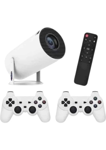 4K Wireless Çift Kollu Kumandalı Oyun Projeksiyonu Retro Video Oyunu