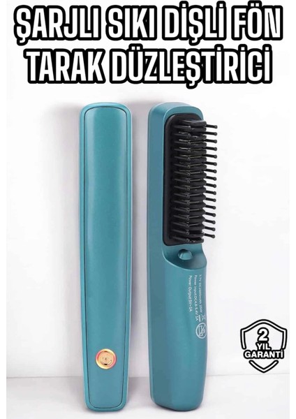 Fön Tarak Sıkı Dişli Şarjlı Taşınabilir Saç Düzleştirici