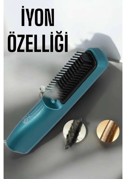 Fön Tarak Sıkı Dişli Şarjlı Taşınabilir Saç Düzleştirici