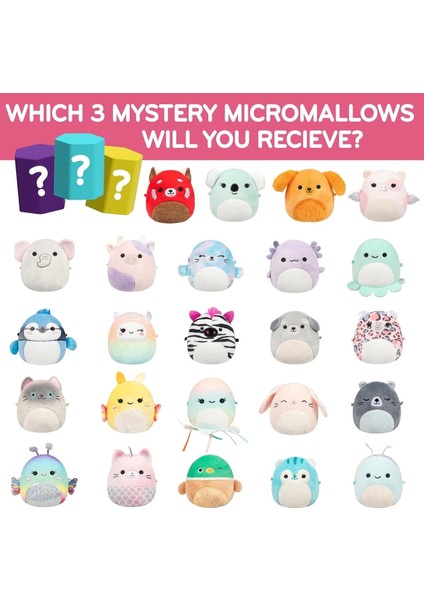 2 Adet Micromallows Mc Squishmallows Sürpriz Mini Yumuşak Peluş Oyuncak Figür 2 Adet