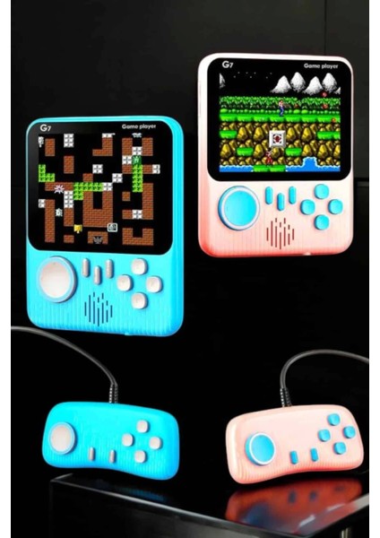 El Atarisi 3.5 Inç Ekran Çift Konsol 666 Adet Retro Oyun Gamepad