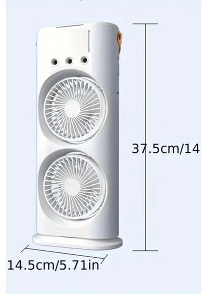 Masaüstü Taşınabilir Buzlu Vantilatör Su Soğutmalı LED Işıklı Soğutucu Fan