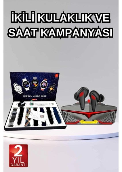 Gamer Oyuncu Seti Bluetooth Kulaklık Ucuz Kaliteli Yeni Nesil Akıllı Saat