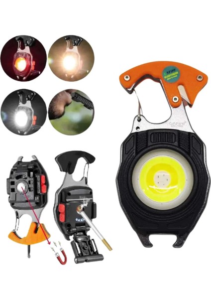 El Feneri LED Anahtarlık Çok Fonksiyonlu Mini Çakmak Özellikli