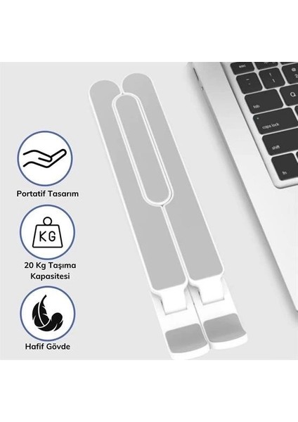Ayarlanabilir Plastik Dizüstü Destek Tabanı Katlanabilir Taşınabilir Laptop Sehpası Yükselti