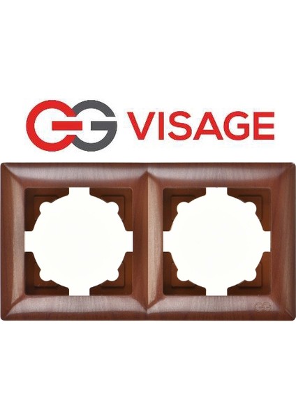 Visage Amazon Ceviz 2 Li Çerçeve - Priz ve Anahtar Için Uyumlu Çerçeve