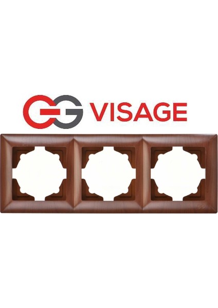 Visage Amazon Ceviz 3 Lü Çerçeve - Priz ve Anahtar Için Uyumlu Çerçeve