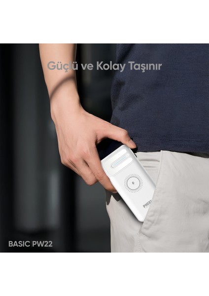 Basic PW11 10000mAh 10W Kablosuz Şarj Cihazı - Wireless Powerbank - 2 USB Port - LED Gösterge - Taşınabilir Şarj Cihazı fırsatları