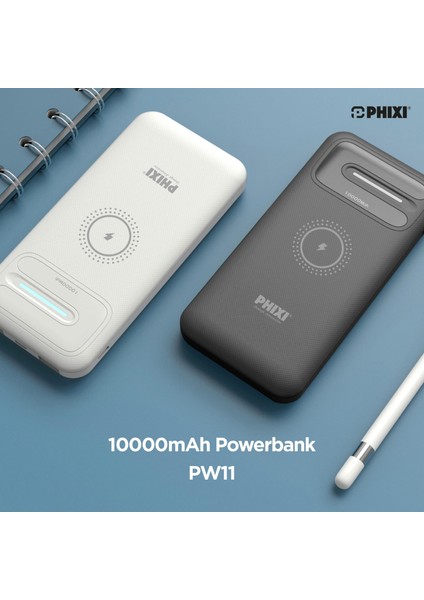 Basic PW11 10000mAh 10W Kablosuz Şarj Cihazı - Wireless Powerbank - 2 USB Port - LED Gösterge - Taşınabilir Şarj Cihazı modelleri