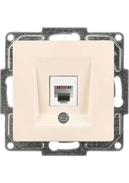 Visage Krem Telefon Prizi (Cat3) Çerçevesiz - Priz ve Anahtar Için Uyumlu Çerçeve