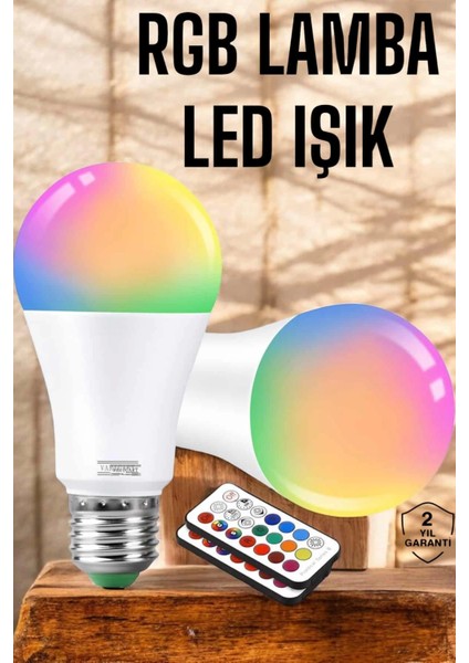 Rgb LED Lamba LED Işık Ampul Renk Değiştirebilen 100 Watt