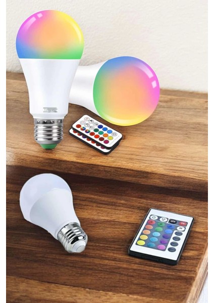Rgb LED Lamba LED Işık Ampul Renk Değiştirebilen 100 Watt