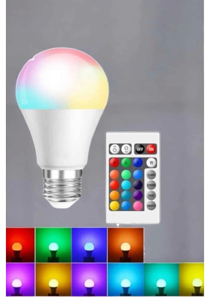 Rgb LED Lamba LED Işık Ampul Renk Değiştirebilen 100 Watt