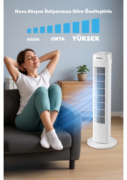 KTF-258W Kule Tipi Vantilatör Beyaz