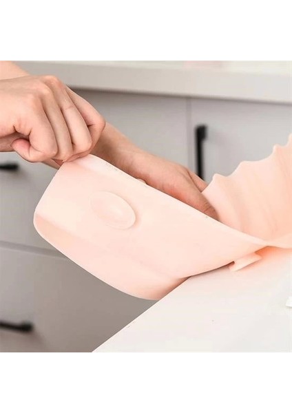 Vantuzlu Kauçuk Sıvı Su Sızdırmaz Mutfak Banyo Duş Bariyeri Lavabo Kenar Tutucu Set