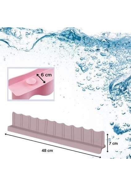 Vantuzlu Kauçuk Sıvı Su Sızdırmaz Mutfak Banyo Duş Bariyeri Lavabo Kenar Tutucu Set