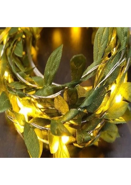 Yapraklı Dekorlu 3 Metre Peri LED Pilli ışık Yılbaşı Aydınlatma