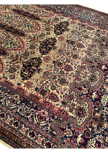 El Dokuma Sümerbank Ladik Halısı 200X330 Krem Lacivert Yün Halı fiyatları