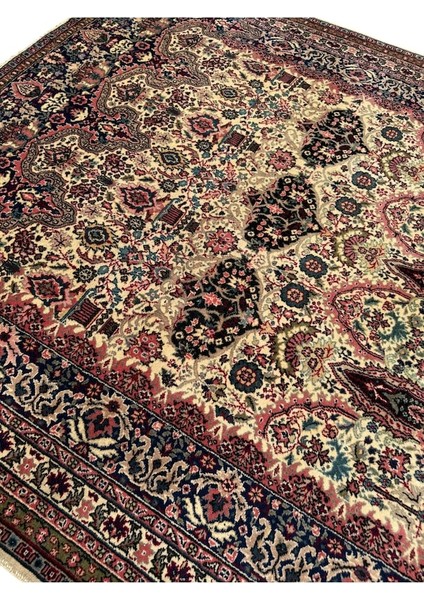 El Dokuma Sümerbank Ladik Halısı 200X330 Krem Lacivert Yün Halı fırsatları