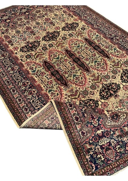 El Dokuma Sümerbank Ladik Halısı 200X330 Krem Lacivert Yün Halı indirimleri