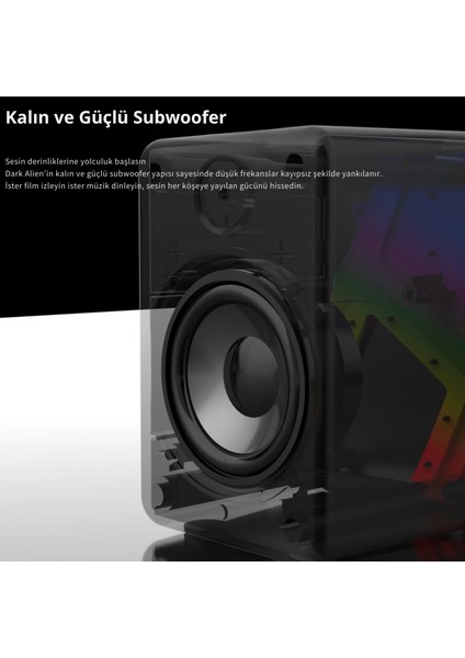 Dark Alien S-511 LED Işıklı Rgb 1+1 Hoparlör Laptop- Pc Uyumlu 6 Watt Çıkış indirimleri