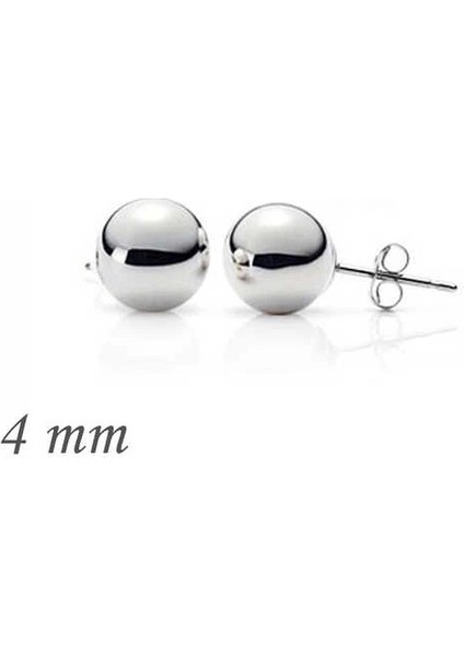 925 Ayar Gümüş Top Küpe - 4 mm (EA1160221) (336336)