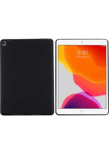 Sıvı Silikon Jel Ka Darbeye Dayanıklı Ince Kabuk Tam Gövde Koruma Kılıfı iPad 10.2 (2020)/(2021)/(2019)-SIYAH (Yurt Dışından)