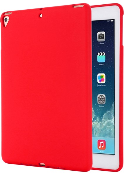 iPad 9.7 Inç (2018)/(2017)/IPAD 5 Tam Gövde Ince Yumuşak Sıvı Silikon Darbeye Dayanıklı Koruyucu Kılıf-Kırmızı (Yurt Dışından)