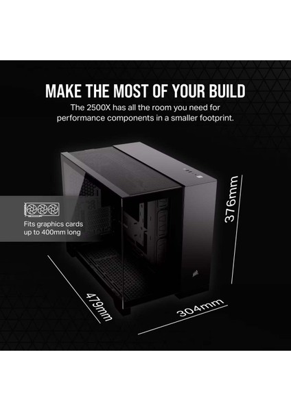 Corsaır 2500X Mid-Tower Dual Chamber Pc Case - Black (CC-9011265-WW) modelleri