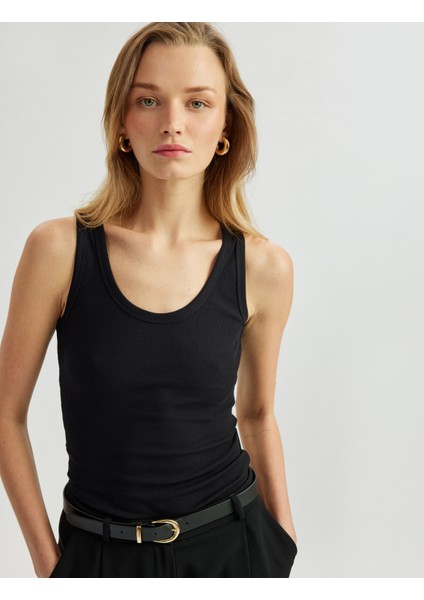 Yeni Sezon Regular Fit Pamuklu Kolsuz U Yaka Atlet