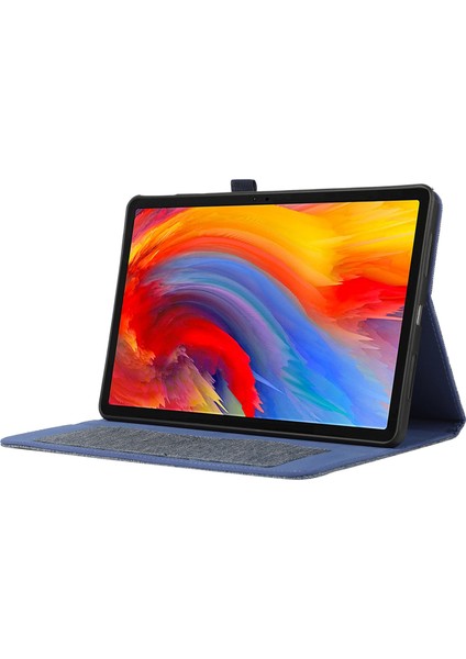 Lenovo Tab M11/XIAOXIN Pad 11 2024 Kılıf Pu Deri Kart Tutucu Tablet Standı Kapağı-Mavi (Yurt Dışından)