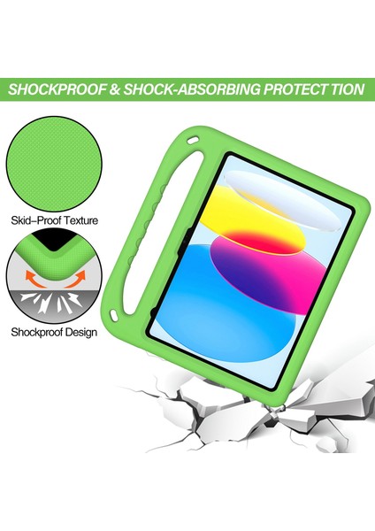 iPad (2025)/10.9 (2022) Taşınabilir El Tutacağı Eva Tablet Kılıfı Katlanabilir Destekli Darbeye Dayanıklı Koruyucu Kılıf-Yeşil (Yurt Dışından) fiyatları