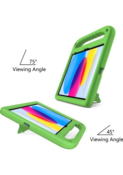 iPad (2025)/10.9 (2022) Taşınabilir El Tutacağı Eva Tablet Kılıfı Katlanabilir Destekli Darbeye Dayanıklı Koruyucu Kılıf-Yeşil (Yurt Dışından) modelleri