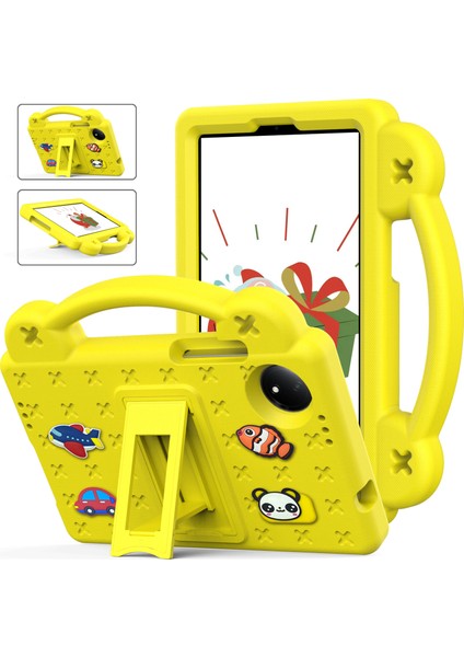 Xiaomi Redmi Pad Se 4g 8.7 Inç Kılıf Çocuklar Karikatür Eva Tablet Kickstand Kılıfı-Sarı (Yurt Dışından)