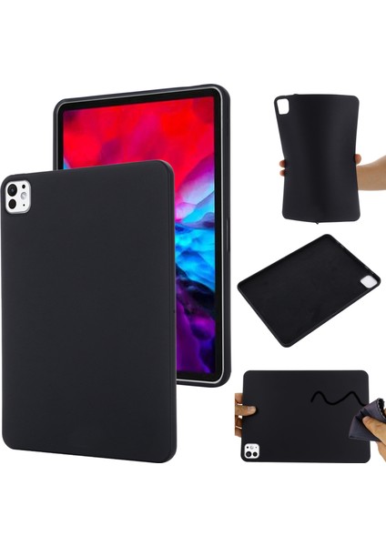iPad Pro 11(2024)KILIF Sıvı Silikon Çizilmez Tablet Kılıfı-Siyah (Yurt Dışından)